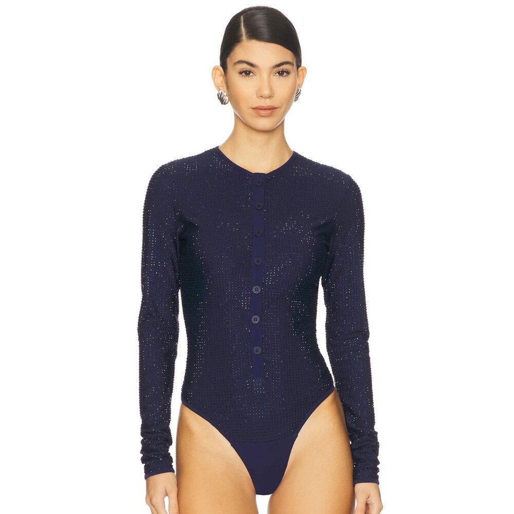 CULTNAKED Good Girl Bodysuit Revolve NWT Dark Blue Navy Bodysuit